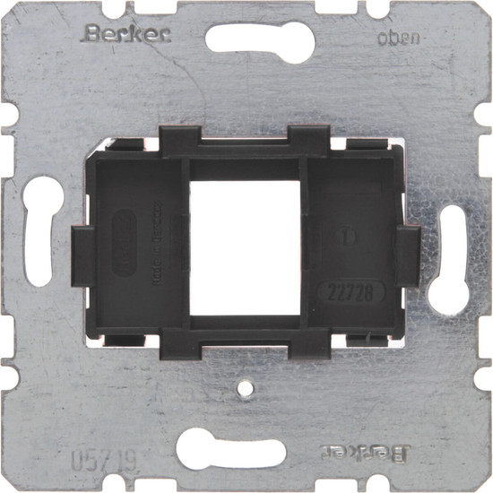 Berker 454201 Tragplatte mit schwarzer Aufnahme 1fach für Modular Jacks Modul-Einsätze