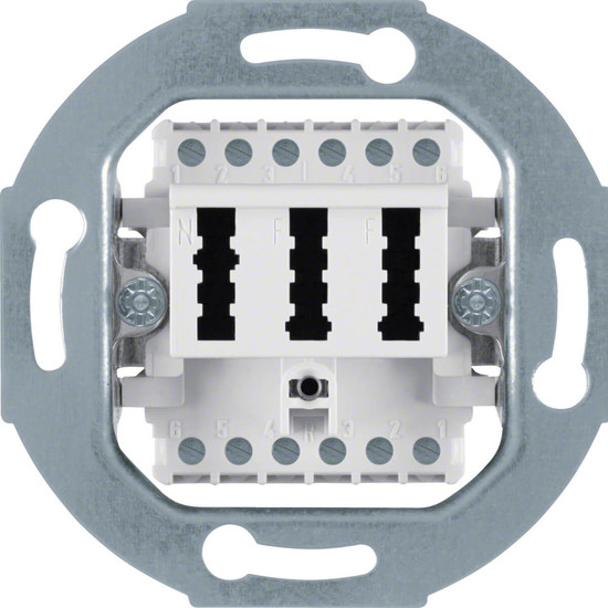 Berker 454409 TAE-Steckdose 2 x 6/6NFF Modul-Einsätze polarweiß. matt