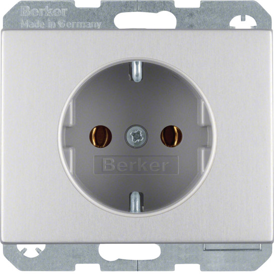 Berker 47157003 Steckdose Schuko K.5. mit Schraub-Liftklemmen. K.5. Aluminium eloxiert