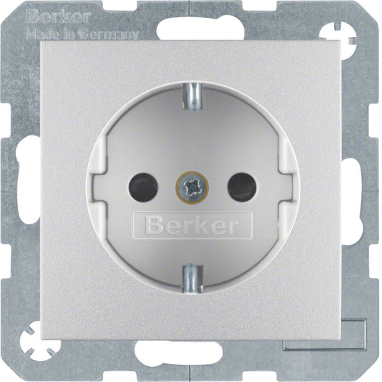 Berker 47231404 Steckdose Schuko mit erhöhtem Berührungsschutz S.1/B.3/B.7 alu matt. lackiert