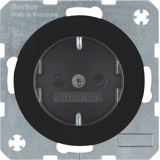 Berker 47232045 Steckdose Schuko mit erhöhtem Berührungsschutz R.1/R.3 schwarz. glänzend