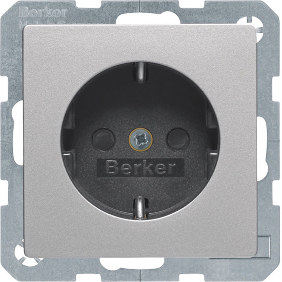 Berker 47236084 Steckdose Schuko mit erhöhtem Berührungsschutz Q.x alu samt. lackiert