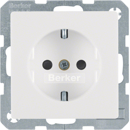 Berker 47236089 Steckdose Schuko mit erhöhtem Berührungsschutz Q.x polarweiß samt