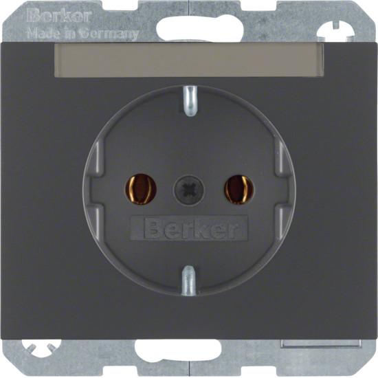 Berker 47397006 Steckdose Schuko mit Beschriftungsfeld K.1 anthrazit. matt
