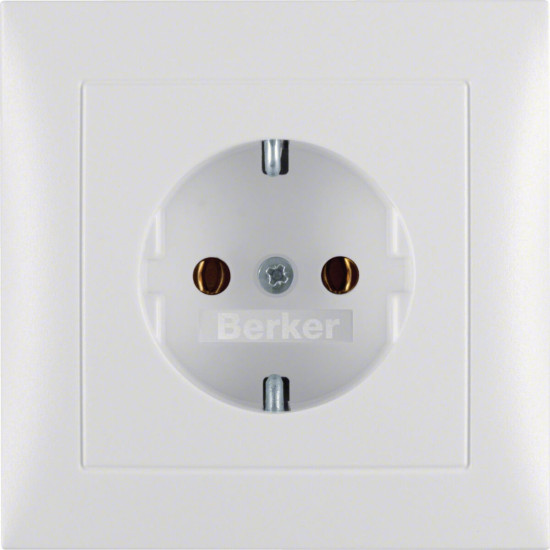 Berker 47429909 Steckdose Schuko mit Abdeckplatte S.1/B.3/B.7 polarweiß. matt