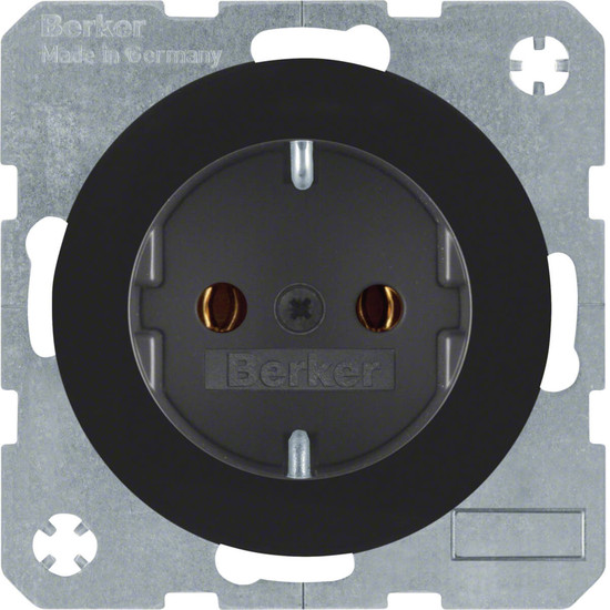 Berker 47432045 Steckdose Schuko R.1/R.3 schwarz. glänzend