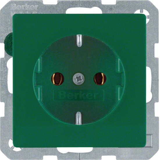 Berker 47436013 Steckdose Schuko Q.x grün. samt