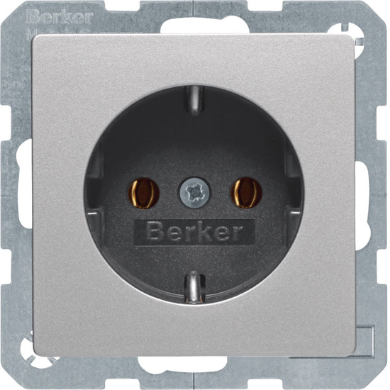 Berker 47436084 Steckdose Schuko Q.x alu samt. lackiert