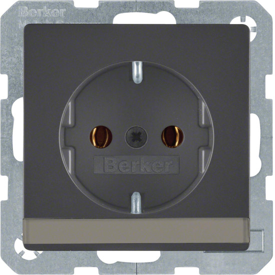 Berker 47506086 Steckdose Schuko mit Beschriftungsfeld Q.x anthrazit. samt