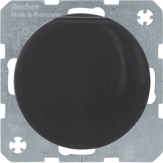 Berker 47512045 Steckdose Schuko mit Klappdeckel u. erh.BS R.1/R.3 schwarz. glänzend