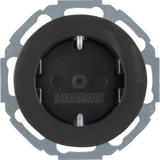Berker 47552045 Steckdose Schuko mit erhöhtem Berührungsschutz Serie R.Classic schwarz.glänzend