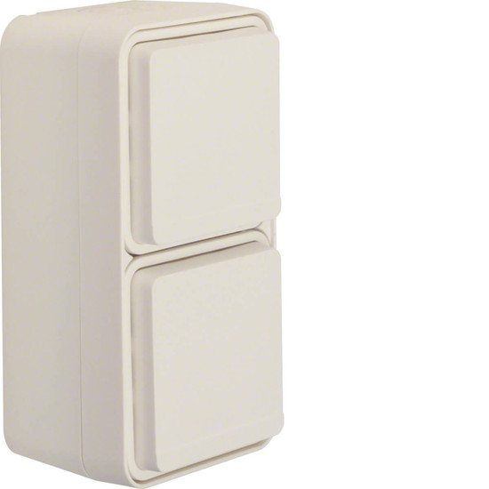 Berker 47703522 Steckdose Schuko 2fach senkrecht mit Klappdeckel AP. W.1. polarweiß matt
