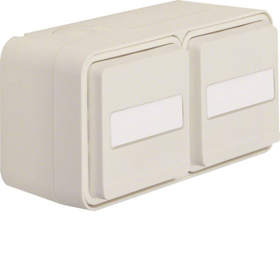 Berker 47753532 Steckdose Schuko 2f. waag. mit Klappdeckel mit Beschriftungsfeld W.1. polarweiß