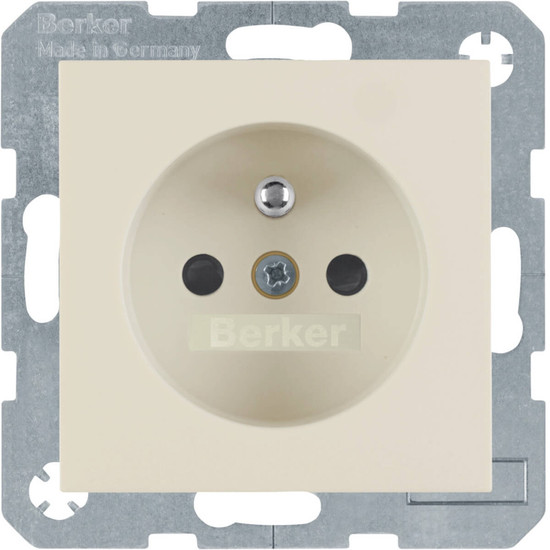Berker 6765768982 Steckdose m. Schutzkontaktstift u. erh. Berührungsschutz S.1/B.3/B.7 weiß glänz.