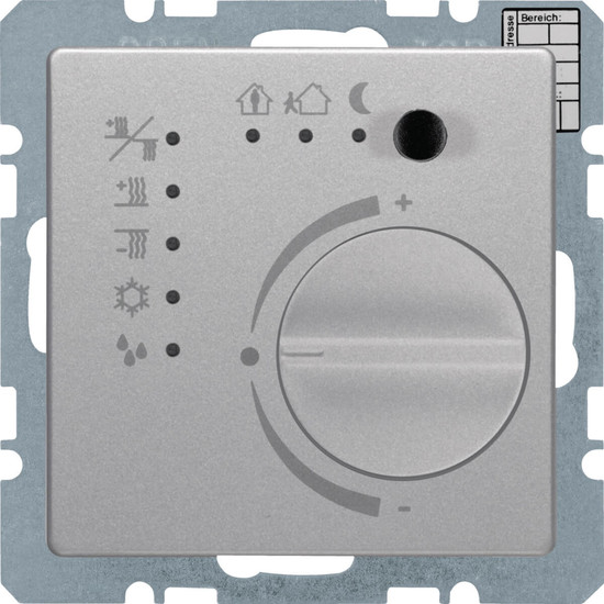 Berker 75441124 Temperaturregler mit Tasterschnittstelle Q.x alu samt. lackiert