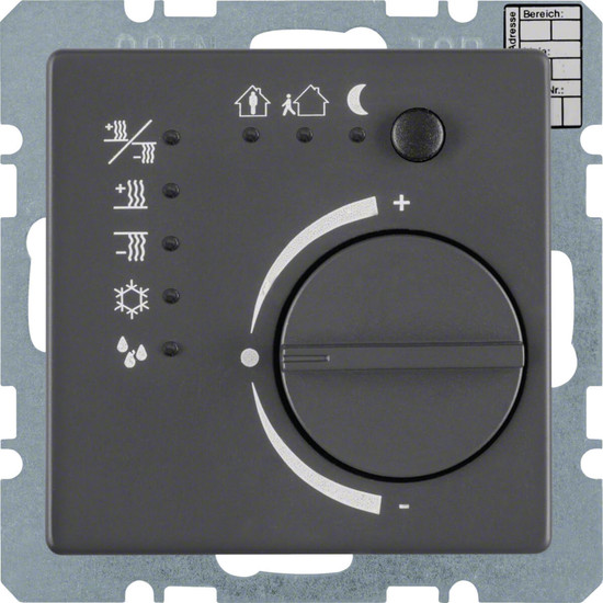 Berker 75441126 Temperaturregler mit Tasterschnittstelle Q.x anthrazit. samt