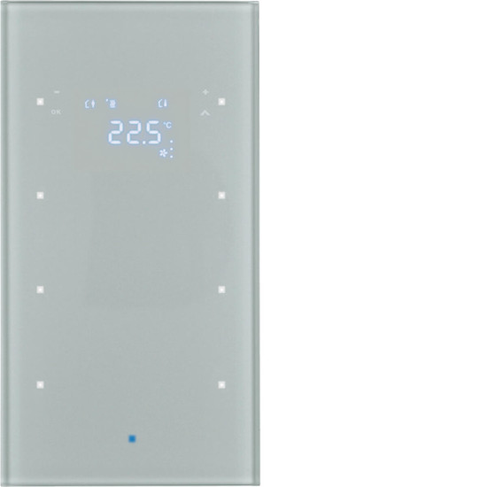 Berker 75643034 Glas-Sensor 3fach mit Temperaturregler TS Sensor. alu