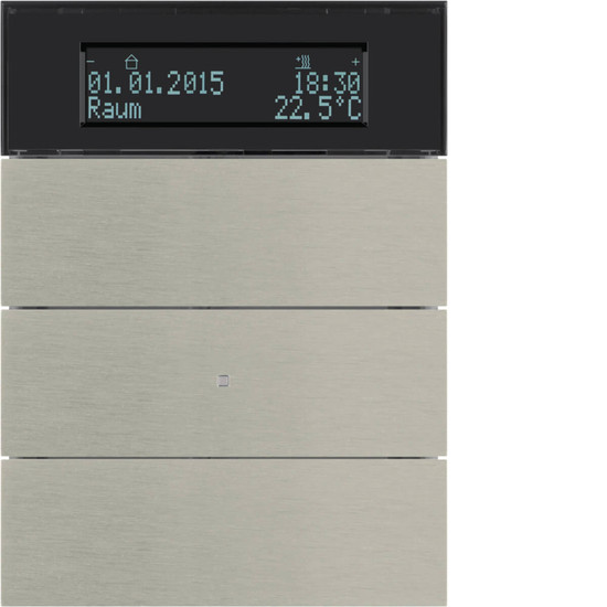 Berker 75663593 Tastsensor 3fach mit Temperaturregler und Display B.IQ Edelstahl Rostfrei