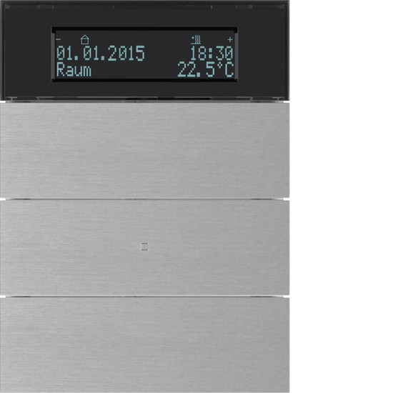 Berker 75663594 Tastsensor 3fach mit Temperaturregler und Display B.IQ Alu