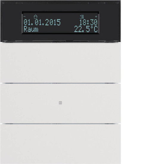 Berker 75663599 Tastsensor 3fach mit Temperaturregler und Display B.IQ polarweiß. matt