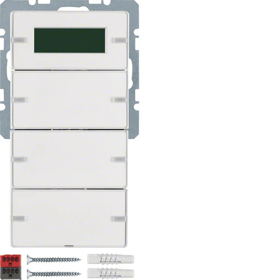Berker 75663729 Tastsensor 3fach mit Beschriftungsfeldern. RTR. Display Q.x polarweiß. samt