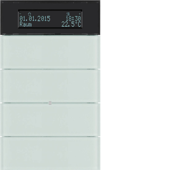 Berker 75664590 Tastsensor 4fach mit Temperaturregler und Display B.IQ Glas. polarweiß