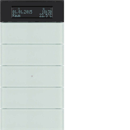 Berker 75665590 Tastsensor 5fach mit Temperaturregler und Display B.IQ Glas. polarweiß