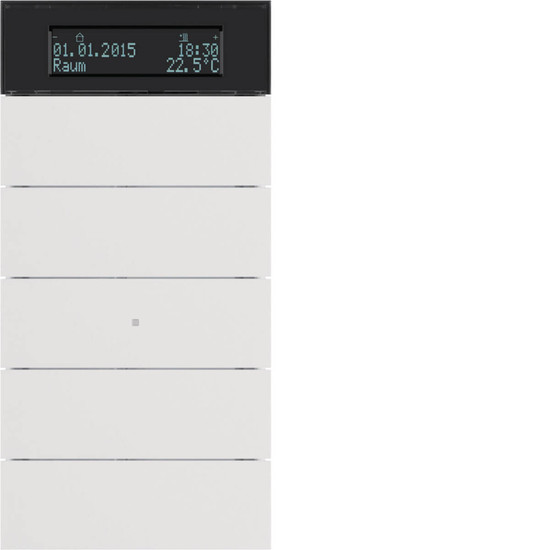 Berker 75665599 Tastsensor 5fach mit Temperaturregler und Display B.IQ polarweiß. matt