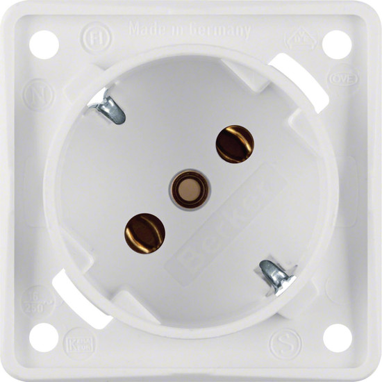 Berker 841852522 Steckdose Schuko 45°. mit Schraubklemmen. Integro Modul-Einsätze. polarw. m.