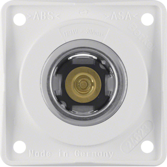 Berker 845712509 Power Steckdose 12 V. Integro Modul-Einsätze. polarweiß glänzend