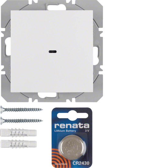 Berker 85655289 KNX-Funk Wandsender 1fach flach quicklink S.1/B.3/B.7 polarweiß. glänzend