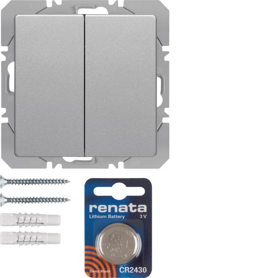 Berker 85656224 KNX-Funk Wandsender 2fach flach quicklink Q.x alu samt. lackiert
