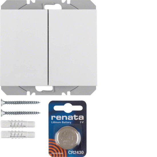 Berker 85656279 KNX-Funk Wandsender 2fach flach quicklink K.1 polarweiß. glänzend