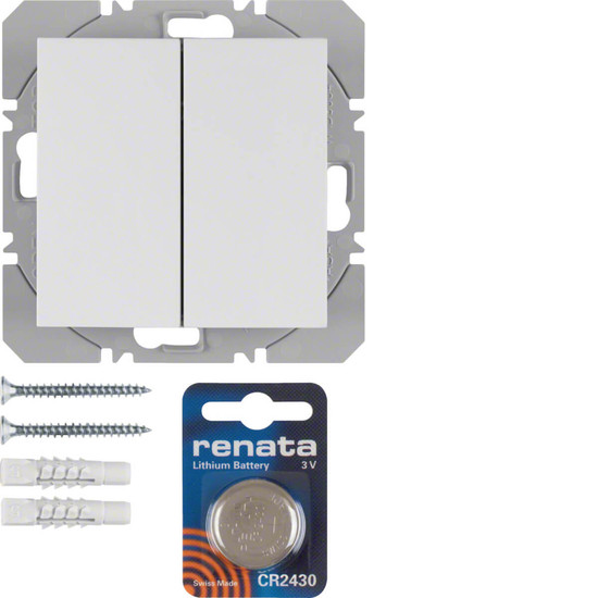 Berker 85656288 KNX-Funk Wandsender 2fach flach quicklink S.1/B.3/B.7 polarweiß. matt