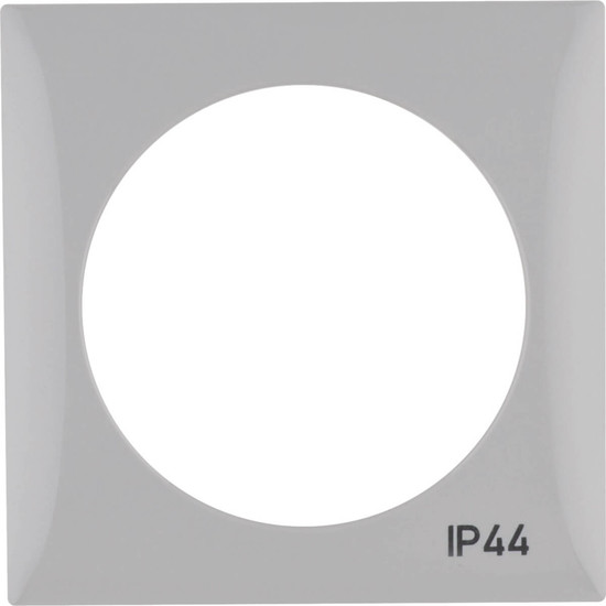 Berker 918272597 Rahmen mit Aufdruck IP44. Integro Flow. grau glänzend