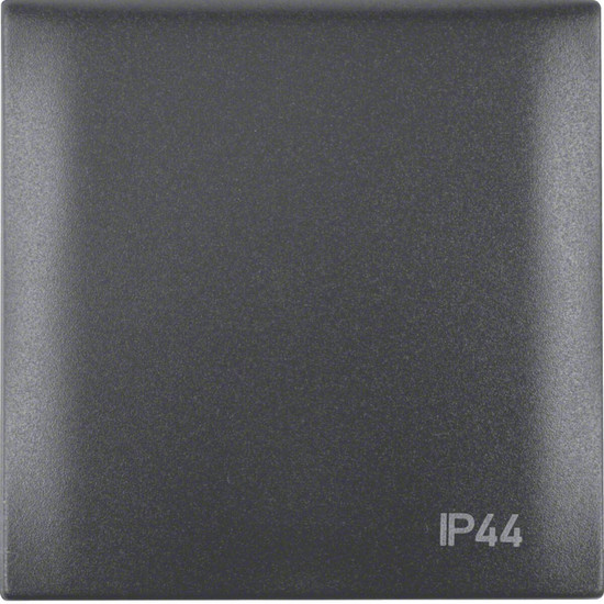 Berker 918282595 Rahmen mit Klappdeckel und Aufdruck IP44. Integro Flow. anthrazit matt