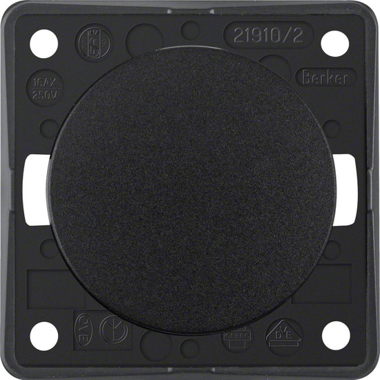 Berker 936522510 Ausschalter 2-polig mit Aufdruck 0. Integro - Design Flow/Pure. schwarz gl.