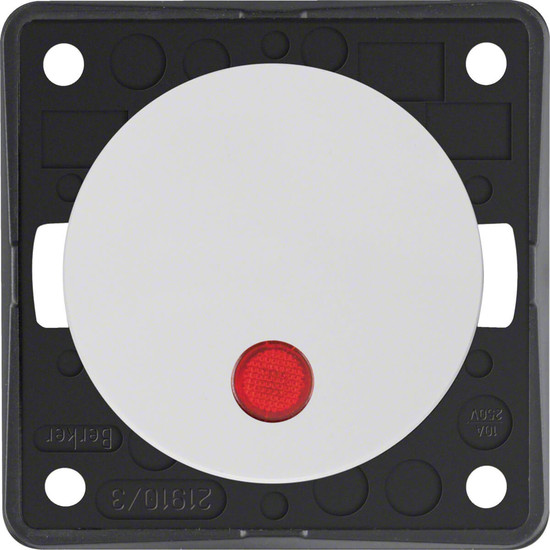 Berker 937722509 Kontroll-Taster. Schließer. rote Linse. Integro - Design Flow/Pure. polarw. gl.
