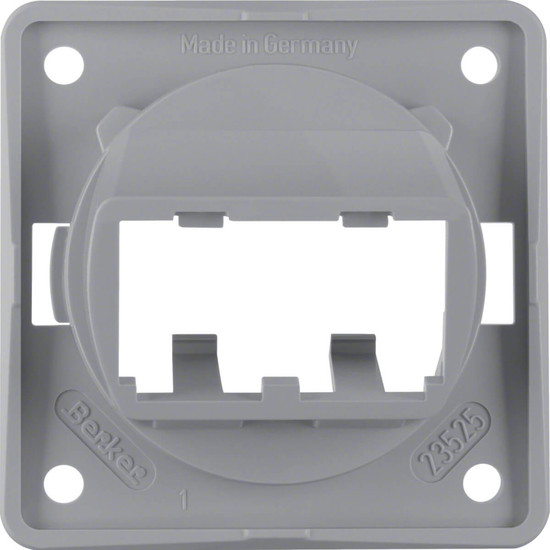 Berker 945592507 Tragplatte 2fach für MINI-COM Module. Integro Modul-Einsätze. grau glänz.