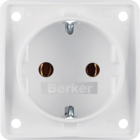 Berker 947782502 Steckdose Schuko. mit Steckklemmen. Integro Modul-Einsätze. polarw. m.