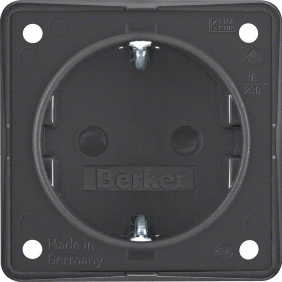 Berker 947792505 Steckdose Schuko. erh. Ber.schutz. Steckkl.. Integro Modul-Einsätze. anthr. m.