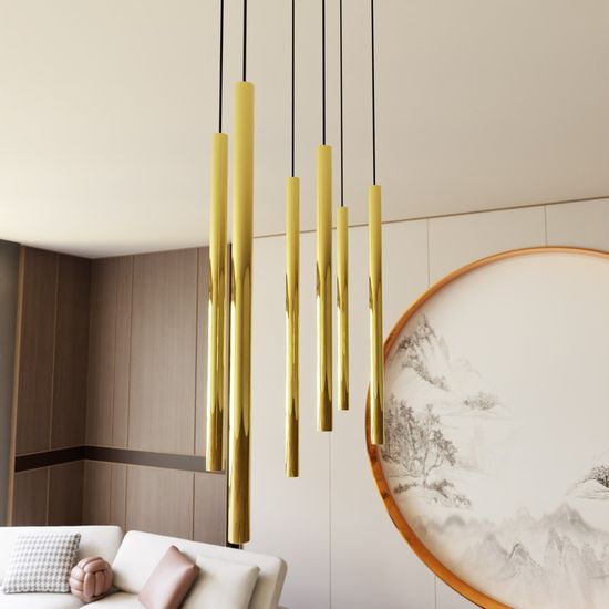 Bioledex Tamrisal Pendelleuchte 6-fach G9 gold 70x130x22cm Made in Europe