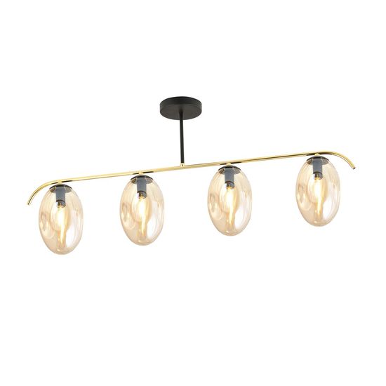 Bioledex Linkora Deckenleuchte 4-fach E14 schwarz/gold amber 95x40x12cm Made in Europe