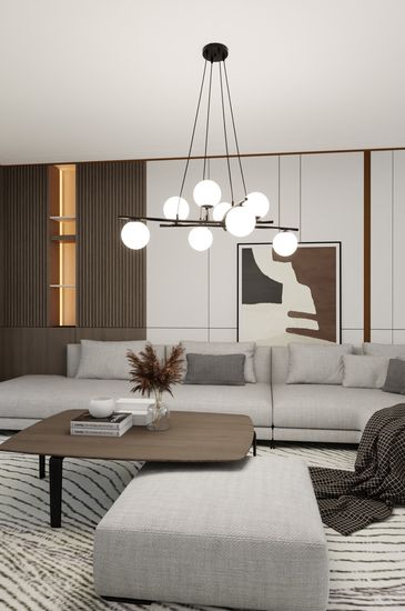 Bioledex Klaksor Pendelleuchte 8-fach E14 schwarz opal 100x100x100cm Made in Europe