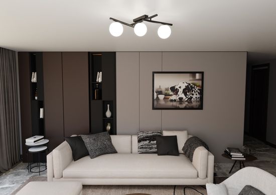 Bioledex Luleris Deckenleuchte 3-fach E14 schwarz opal 51x25x50cm Made in Europe