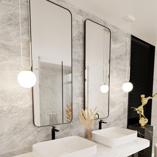 Bioledex Tonsern Pendelleuchte E14 weiß/gold opal 15x115x15cm Made in Europe