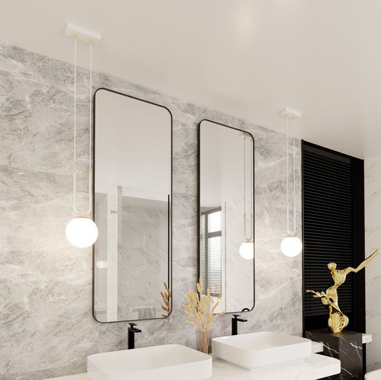 Bioledex Tonsern Pendelleuchte E14 weiß/gold opal 15x115x15cm Made in Europe