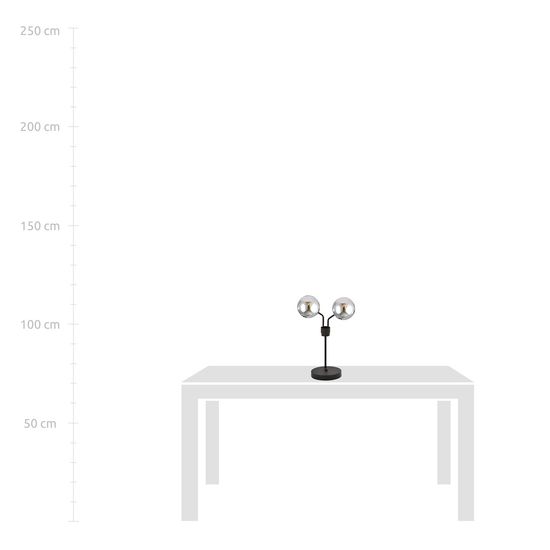 Bioledex Kristorad Tischleuchte 2-fach E14 42cm schwarz 20x42x19,5cm Made in Europe