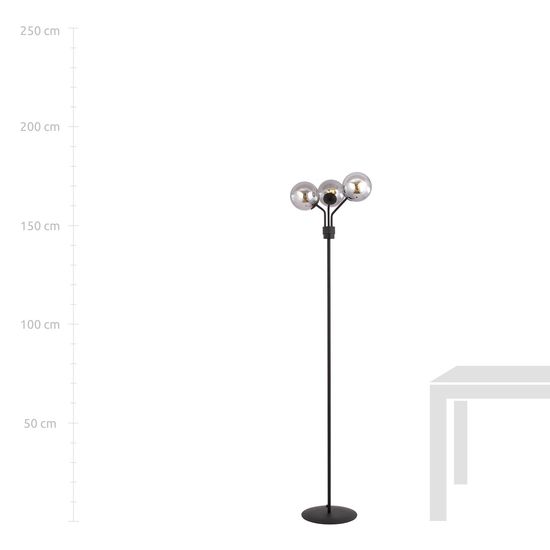 Bioledex Kristorad Stehleuchte 3-fach E14 173cm schwarz anthrazit 39x173x29cm Made in Europe