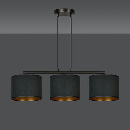 Bioledex Lyngar Pendelleuchte 3-fach E27 schwarz 72x100x18cm Made in Europe